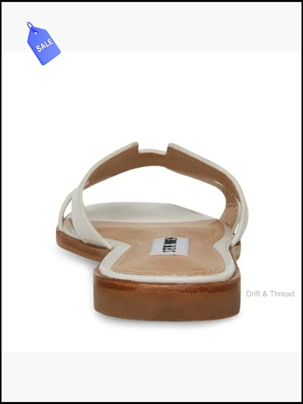 Women's Leather Slide Sandals with Square Toe